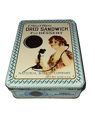 Vintage 1986 Oreo Sandwich Tin 8”x6” Nabisco 16oz • $7