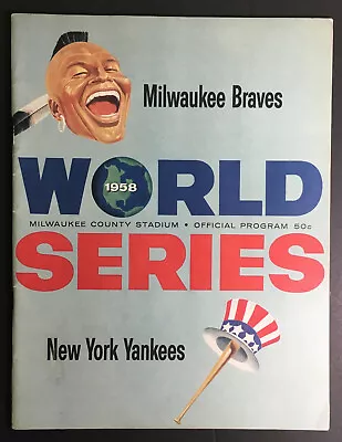 1958 World Series Baseball Program Milwaukee Braves Vs New York Yankees MLB • $139.99