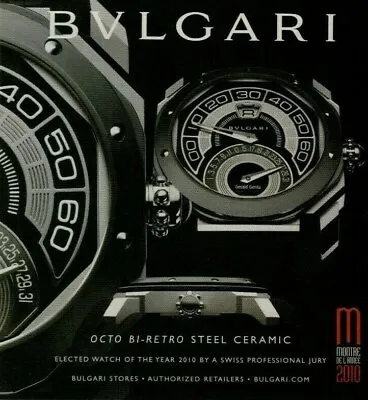 2012 Bulgari Octo Bi-Retro Steel Ceramic Watch Of The Year Vintage Print Ad • $10.99