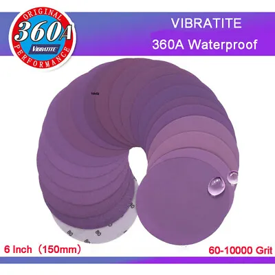 6  150mm Wet And Dry Purple Sanding Disc Hook & Loop Sandpaper Pad 60-10000 Grit • $65.26