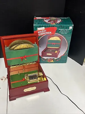 Vintage Mr Christmas Holiday Symphonium Wooden Music Box 16 Melodies Musical • $74