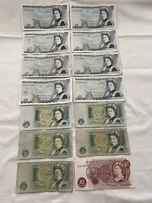 Mixed Bundle Various Vintage Bank Of England Bank Notes. £5 £1 Ten Shillings • £41.60
