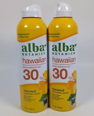 Alba Botanica 2 Pack Hawaiian Coconut Sunscreen Spray SPF 30 5 Oz Ea Exp 12/24 • $10.88