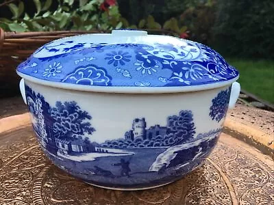 £110 • Buy Spode BLUE ITALIAN (OVEN TO TABLE) 2.25 Quart Covered Casserole Dish Black Stamp