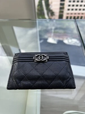 $299 • Buy CHANEL Boy Card Holder Silver