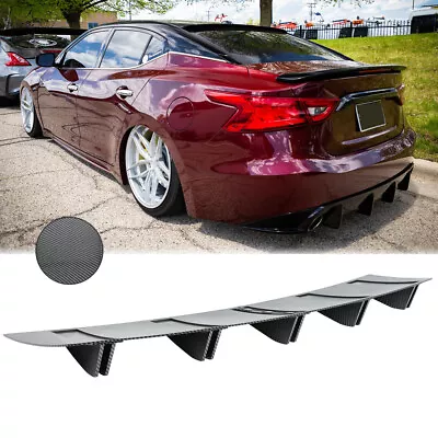 Carbon Fiber Rear Bumper Lip Diffuser 5 Shark Fins Spoiler For Nissan Maxima SE • $45.11