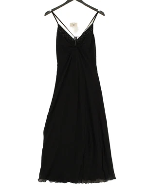 £51.75 • Buy KEW Women's Maxi Dress UK 12 Black 100% Silk Sleeveless Long V-Neck Maxi