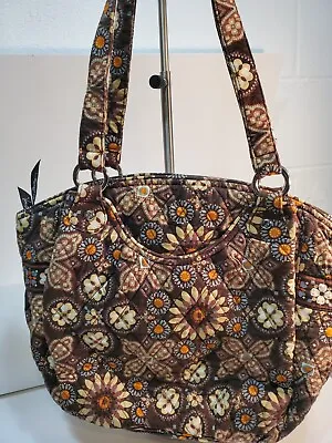 Vera Bradley Canyon Purse Shoulder Handbag Brown Tan Silvertone Hardware  • $23.99