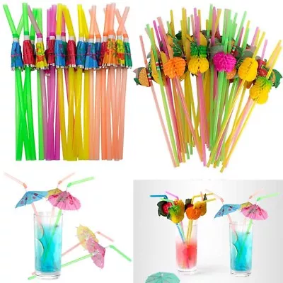 100PCS Cocktail Umbrella Straws Drinks Party Decor Supplies Paper Umbrella Straw • £5.12