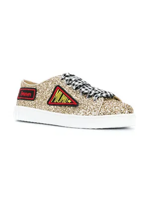 100% Authentic New  Women Prada Miu Miu Gold Glitter Sneakers Us 10.5 • $395