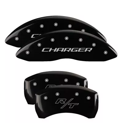 MGP Caliper Covers Set Of 4 Black Finish Silver Charger / RT • $289