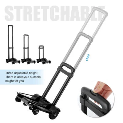 Portable Lightweight Trolley Folding Hand Truck Luggage Cart Warehouse Shopping • £16.99