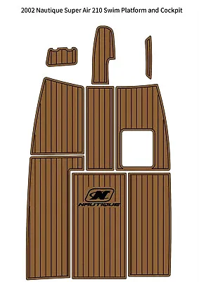 2002 Nautique Super Air 210 Cockpit Pad Boat EVA Foam Faux Teak Deck Floor Mat • $650