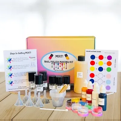 A Complete Nail Polish Making Kit  For 6 Bottles  Cream + Shimmer. Made In USA . • $38.50