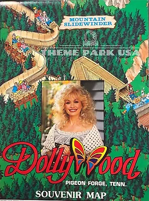 1989 DOLLYWOOD Vintage Theme Park Souvenir Map Pigeon Forge TN Dolly Parton • $39.95