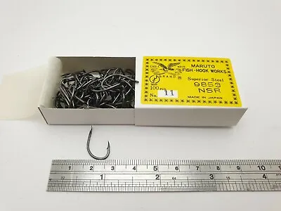 100pcs Maruto Black NSR Hiramasa Forged Flatted 9853 Fishing Hook • $36.99