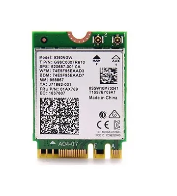 Intel 9260NGW IEEE 802.11ac Lenovo 01AX769 Bluetooth Wireless-AC Adapter Card • $10.99