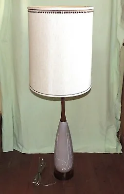 MCM Italian Ceramic Raymor Giraffe Table Lamp Italy Gray Taupe No Shade • $275