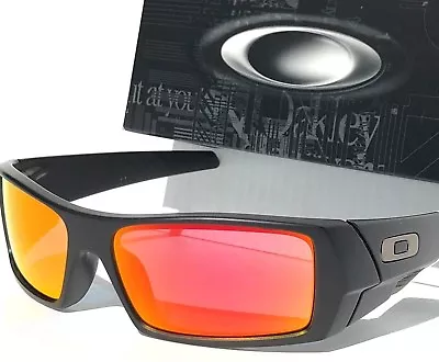 NEW* OAKLEY GASCAN Matte Black POLARIZED Galaxy Ruby Iridium Sunglass 9014 • $108.87