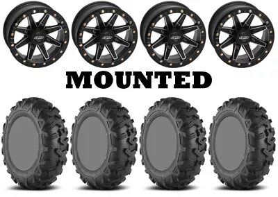 Kit 4 EFX MotoForce 26x8-14/26x10-14 On Quadboss Boss Lock Beadlock Black FXT • $1381.94