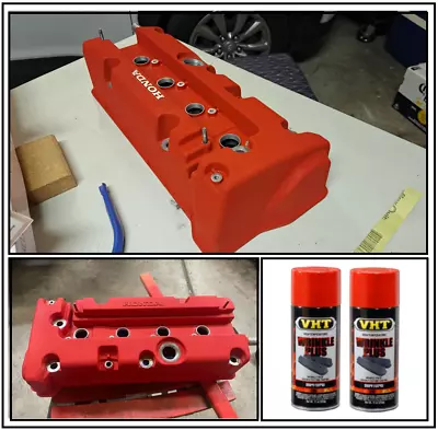 Valve Cover Wrinkle Red Coating Engine Enamel Headers Exhaust Spray Paint 2 Cans • $48.25
