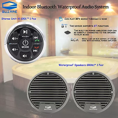 Home Waterproof Stereo System Bluetooth Audio Package For SPA Sauna Tub • $45.99