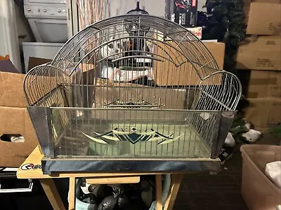 Rare Antique Genykage Bird Cage 18” L 13” H 9.5” W • $15