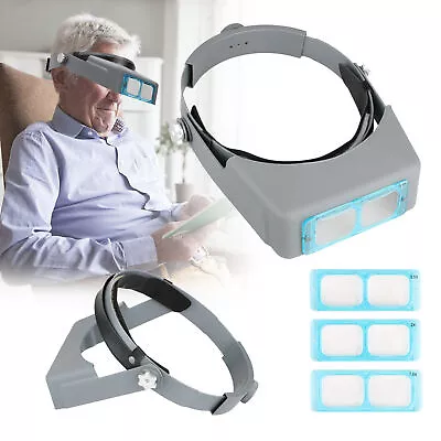 Optivisor Lens Head Magnifier Glasses Magnifying Visor Glass Headband 4 Lenses • $24.37