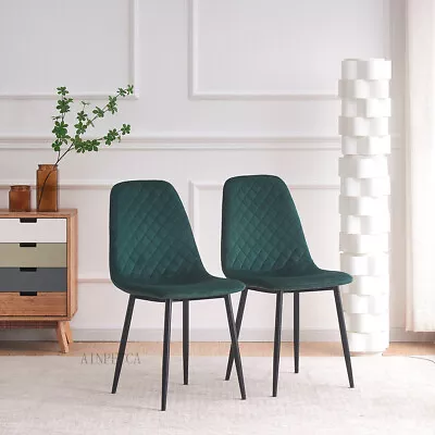 AINPECCA Green Dining Chairs Velvet Or Dining Table White MDF Top Metal Legs • $159.99