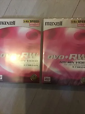 Maxell DVD+RW Re-Recordable  Rewritable 4 X Speed 4.7 GB Jewel Case X2 • £5.50