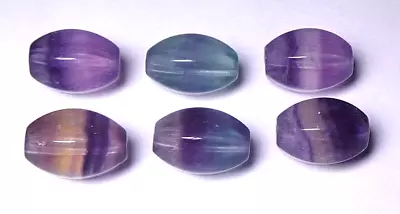 6 FLUORITE 14-15 Mm Hexagon Barrel Natural Gemstone Beads • $1.75