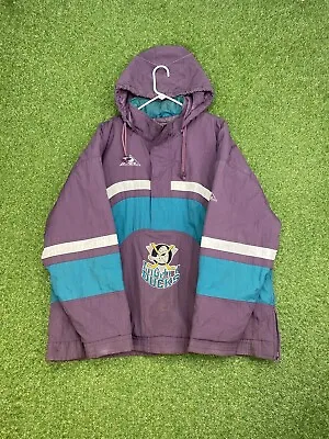 Vintage Apex One Mighty Ducks Puffer Jacket Mens Size XL Removable Hood NHL • $76.99