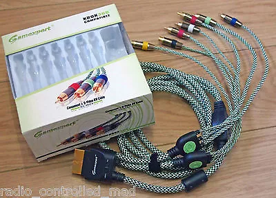 NEW High Quality XBOX 360 Gamexpert Component HD And S-Video AV Cable Approx 2m • £19.95