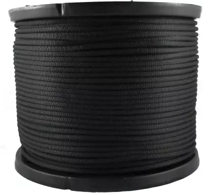 1/4 Inch Black Dacron Polyester Rope - 500 Foot Spool | Industrial Grade - High  • $99.99