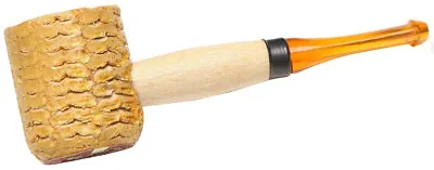 Missouri Meerschaum Miniature Straight Varnished Corncob Pipe Amber Stem 5612 • $8.95