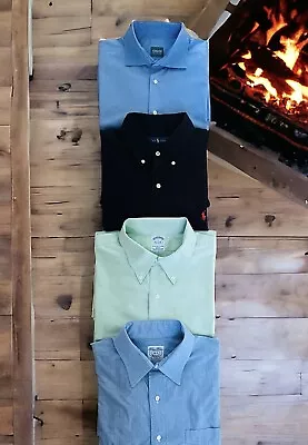 Lot Of 4 Men’s Dress Shirts Brooks Brothers Ralph Lauren Armani Large 16-34/35 • $39.96