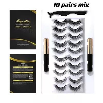 $8.99 • Buy Magnetic False Eyelashes Natural Eye Lash Extension Eyeliner Tweezer
