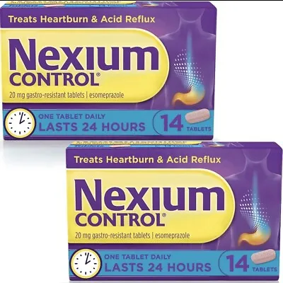 £14.95 • Buy Nexium Control 2 X 14 Tablets 20MG Gastro Resistant Heartburn Acid Reflux Relief