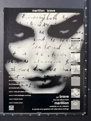 MARILLION - BRAVE 12X8'  Original Magazine Advert M109 • $6.77