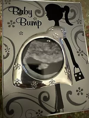 Malden International Designs “Baby Bump” Silver And Black Decorative Frame 3”x3” • $15