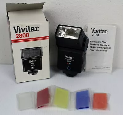 Vivitar 2800 Auto Thyristor Electronic Shoe Mount Flash W/ Box Manual Filters • $29.99