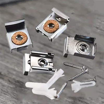 4 Pcs Spring Mirror Clips Mirror Hanging Kit Square Mirror Frameless Mirror • £5.27