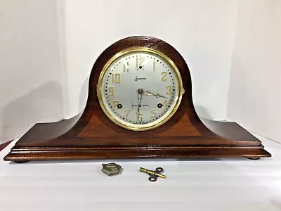 Antique Sessions 8 Day Spring Wound Westminster Chime Tambour Style Mantle Clock • $85