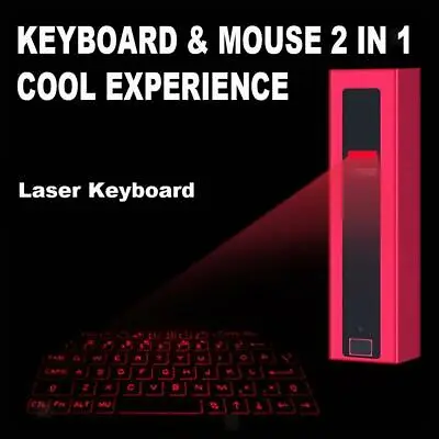 Novelty Virtual Laser Projection Keyboard Mouse For Tablet Laptop Computer • £35.52