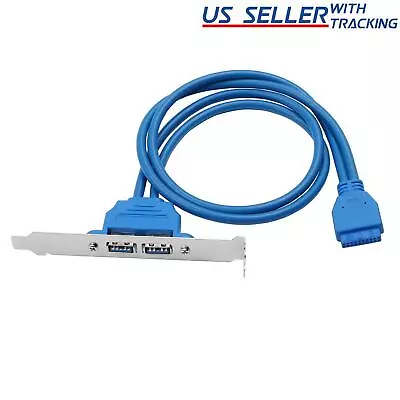 USB 3.0 Back Panel Expansion Bracket To 20-Pin Header Cable (2-Port) • $6.29