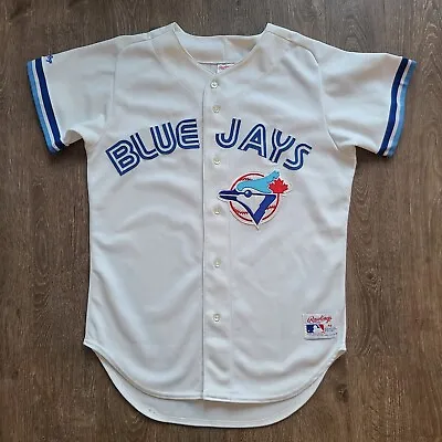 Toronto Blue Jays Vintage 80s 90s Rawlings Authentic Home White Jersey 40 • $245
