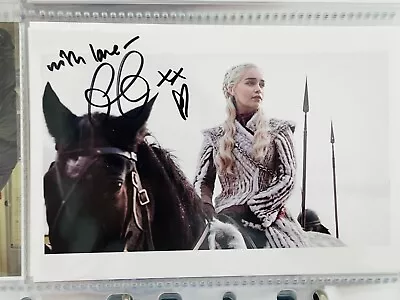 EMILIA CLARKE Signed Autograph Auto 10X15cm Photo Game Of Thrones G • £60