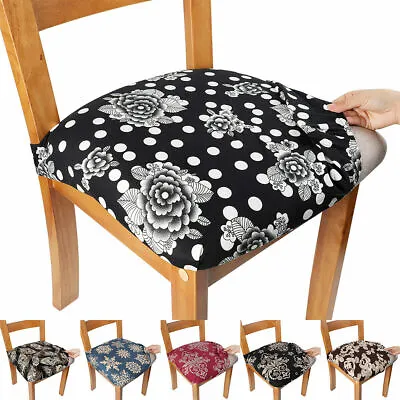 2/4/6pcs Printed Dining Chair Seat Cover Removable Stretch Slipcover Protector • $4.99