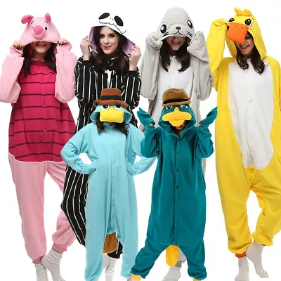 Adult Duck Kigurumi Pajamas Animal Cosplay Dog Cat Onesis Halloween Costumes • $27.99