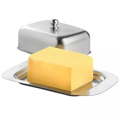 Rustproof Stainless Steel Butter Dish With Lid Butter Keeper  Bread • $19.70